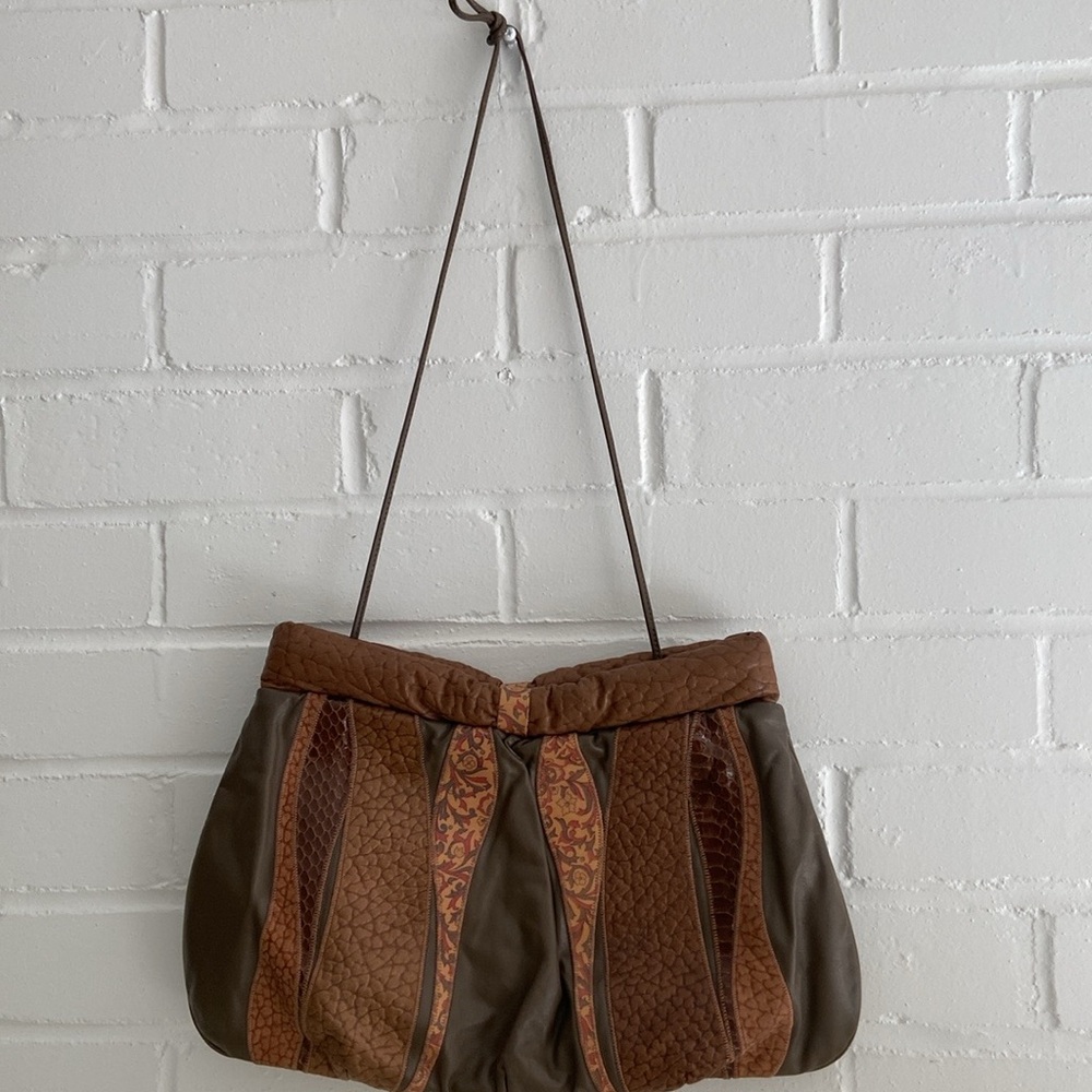 womens marcel leather retro 1980 style disco shoulder purse clutch
